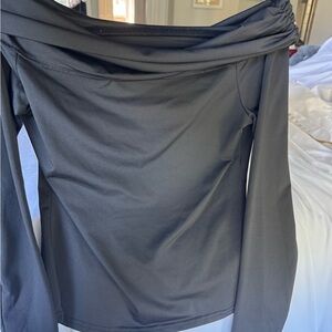 Elegant Black Off-Shoulder Long Sleeve Top